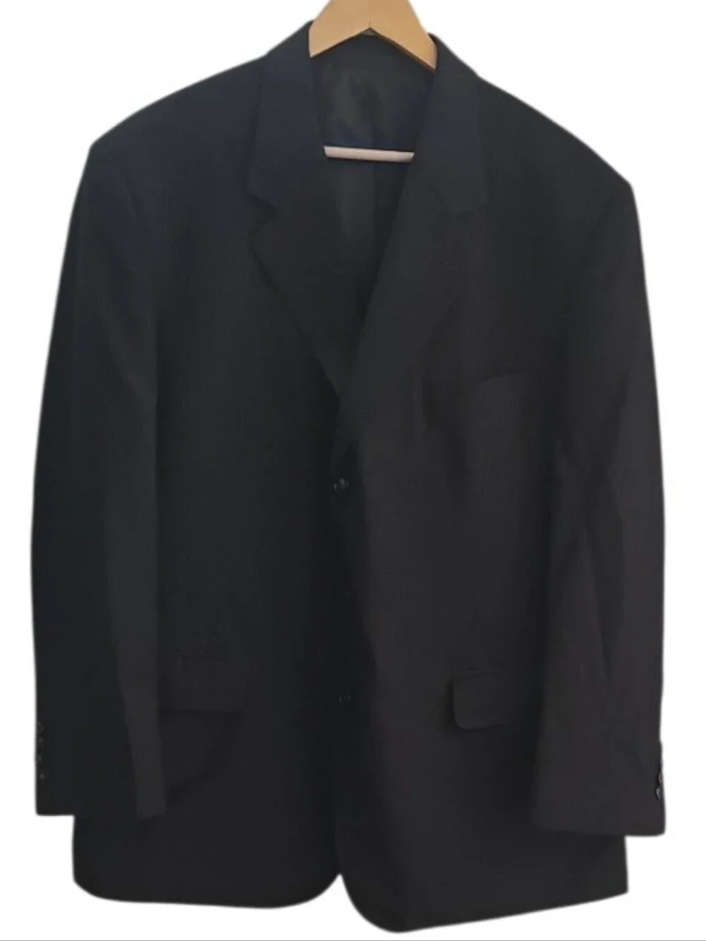 Kilburne & Finch Pinstripe 2 pc Suit Men 46R 41W Black Business Wedding Formal